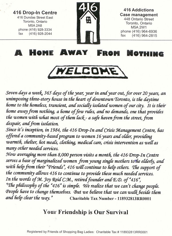 416 DROP IN CENTRE PAMPHLET